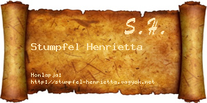 Stumpfel Henrietta névjegykártya